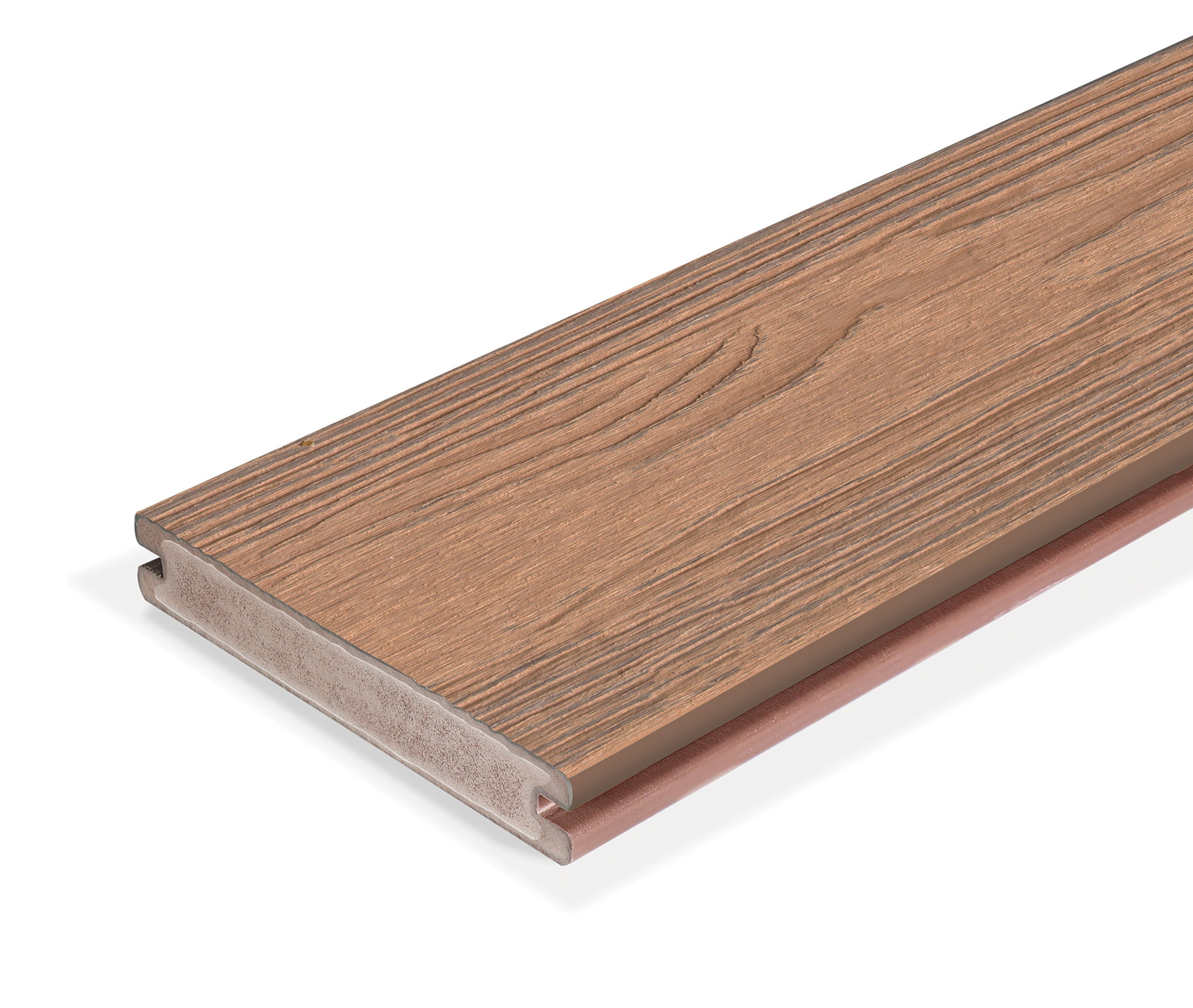 Evalast Apex Plus Decking 140×24 5.4m Grooved Board - Chestnut Cedar